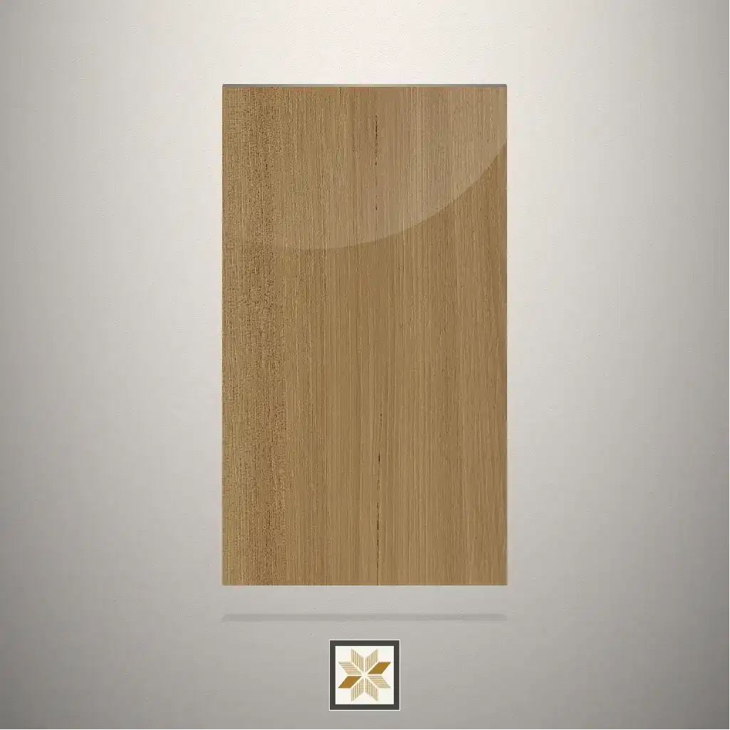 High Gloss Calmara Wooden Brown Laminate (8x4 feet,1 mm): LM-19717-0