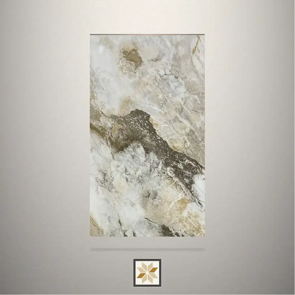 Textured Alaska White Marble Beige Laminate (8x4 feet,0.8 mm): LM-19787-0