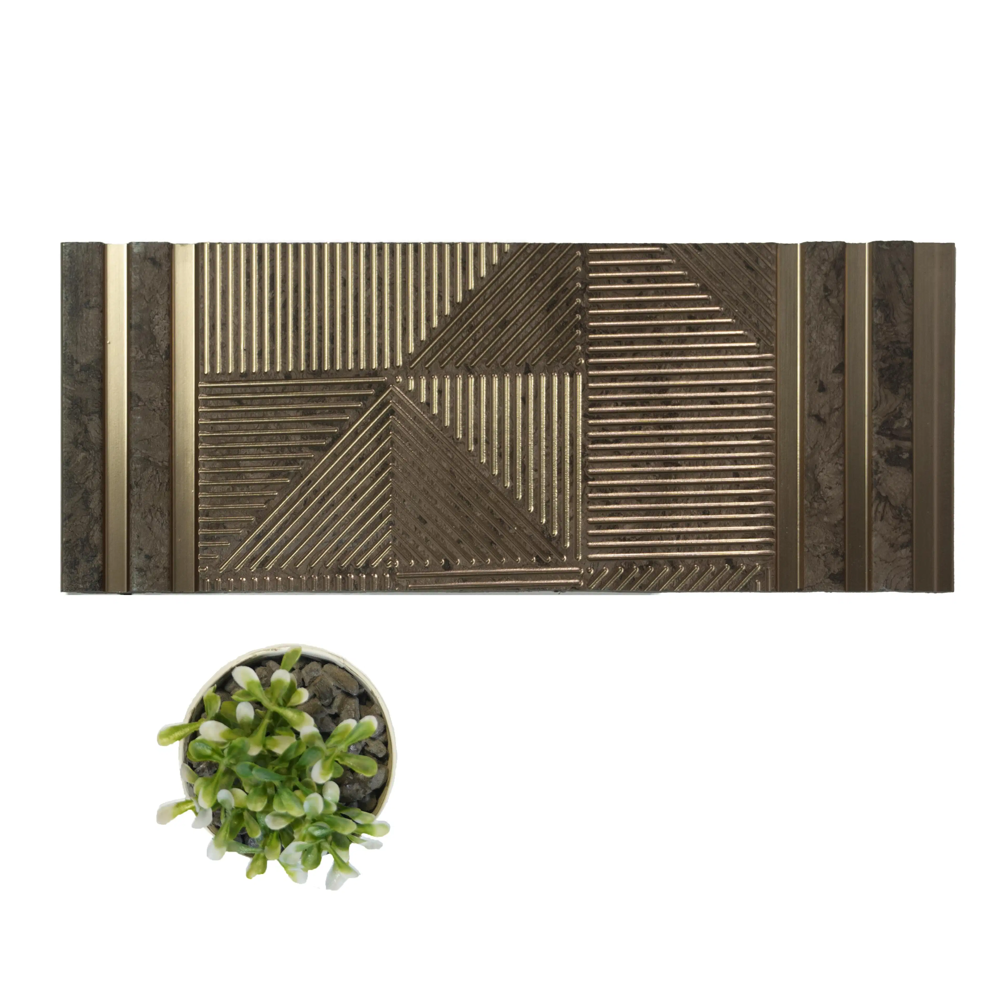 8x1 feet | 8 mm Brown Patterned louvers (suitable for Bedroom, Feature Wall, Living Room, Office, TV Cabinet) | LV-20114-0