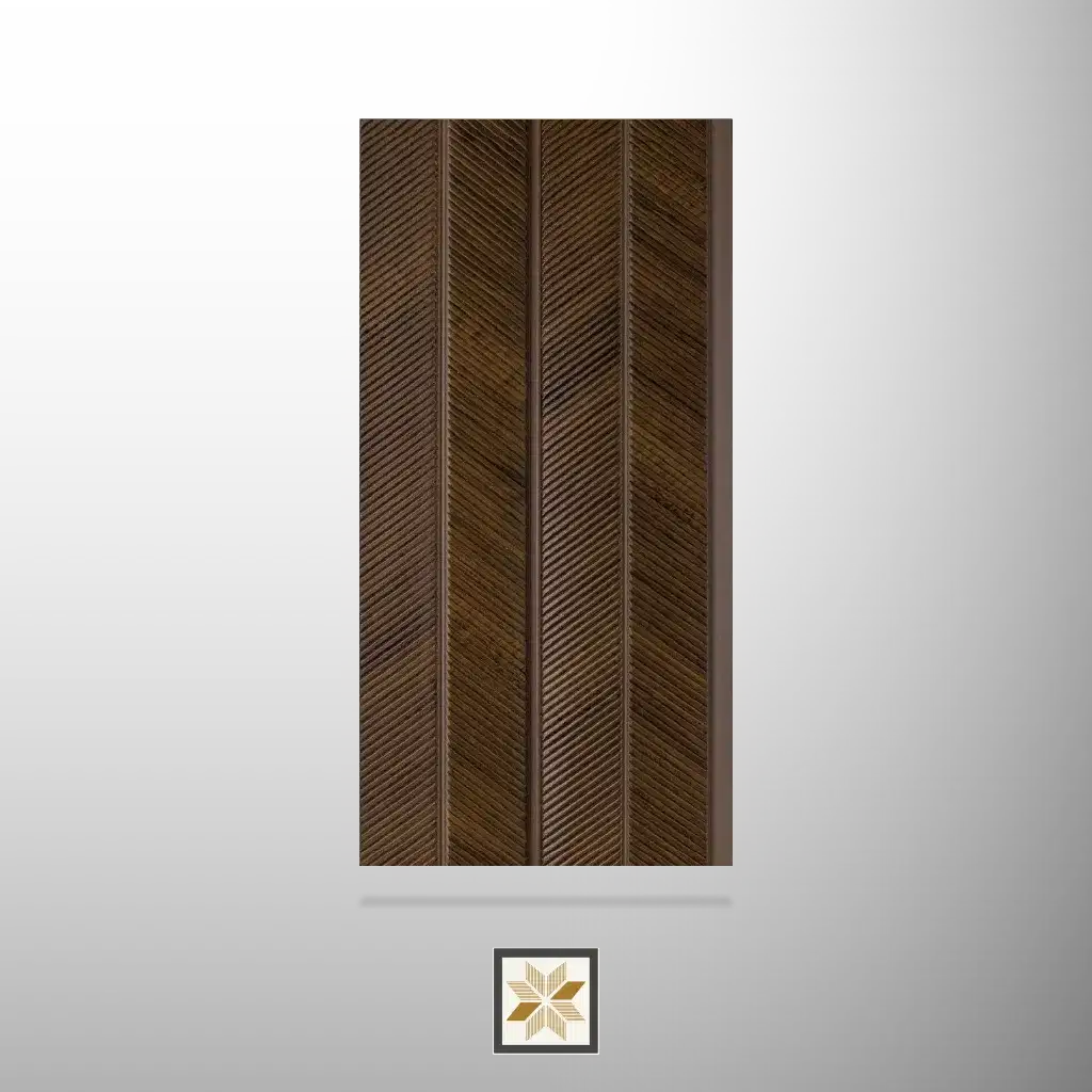 8x0.39 feet | 12 mm Brown Wood louvers (suitable for Bedroom, Feature Wall, Living Room, Office) | LV-20119-0