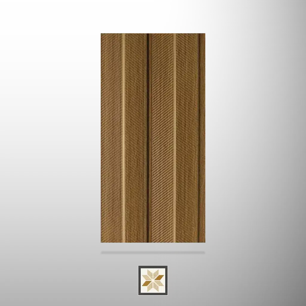 8x0.39 feet | 12 mm Brown Wood louvers (suitable for Bedroom, Feature Wall, Living Room, Office) | LV-20139-0