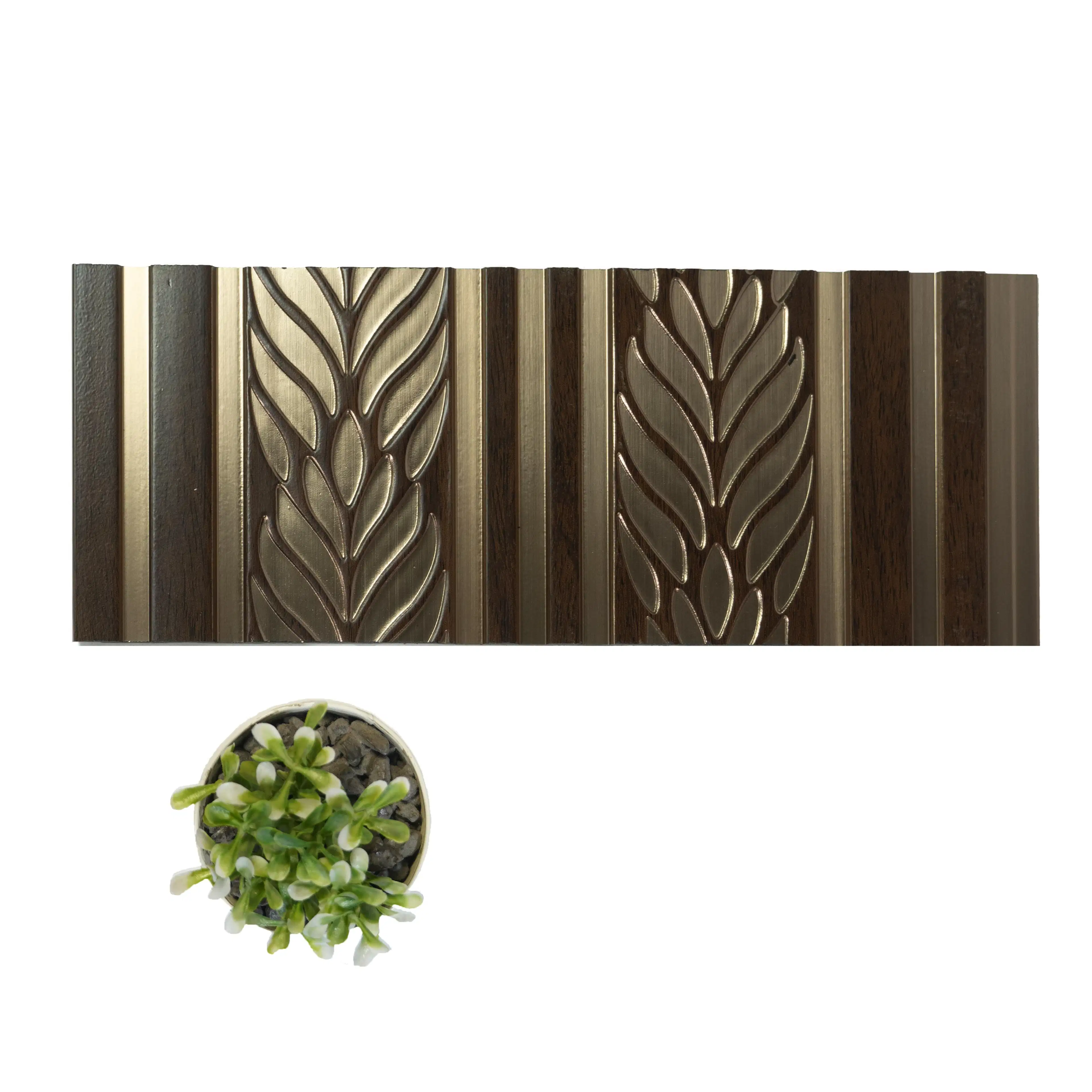 8x1 feet | 8 mm Brown Patterned louvers (suitable for Bedroom, Feature Wall, Living Room, Office, TV Cabinet) | LV-20144-0