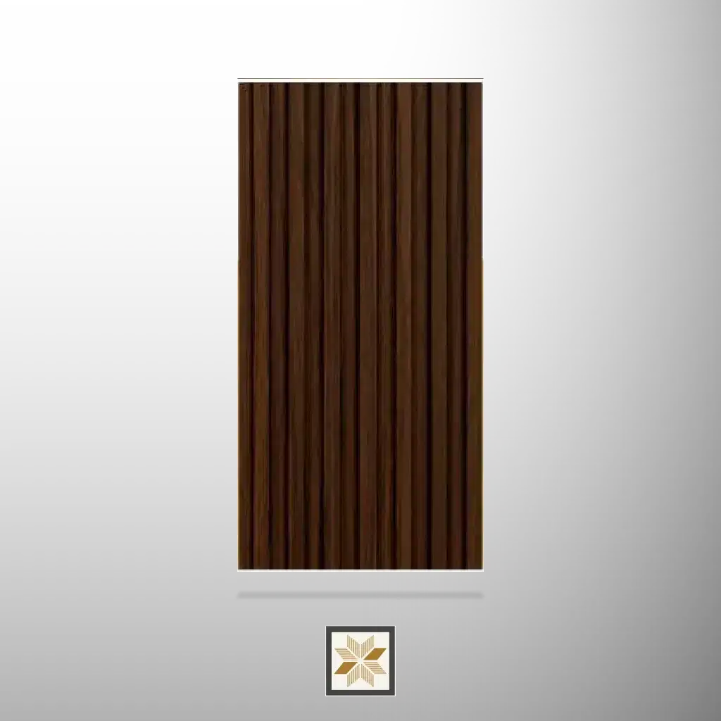 9x0.45 feet | 12 mm Brown Wood louvers (suitable for Bedroom, Hotel, Kitchen, Living Room, Office, Restaurant, TV Unit, Wardrobe) | LV-20750-0