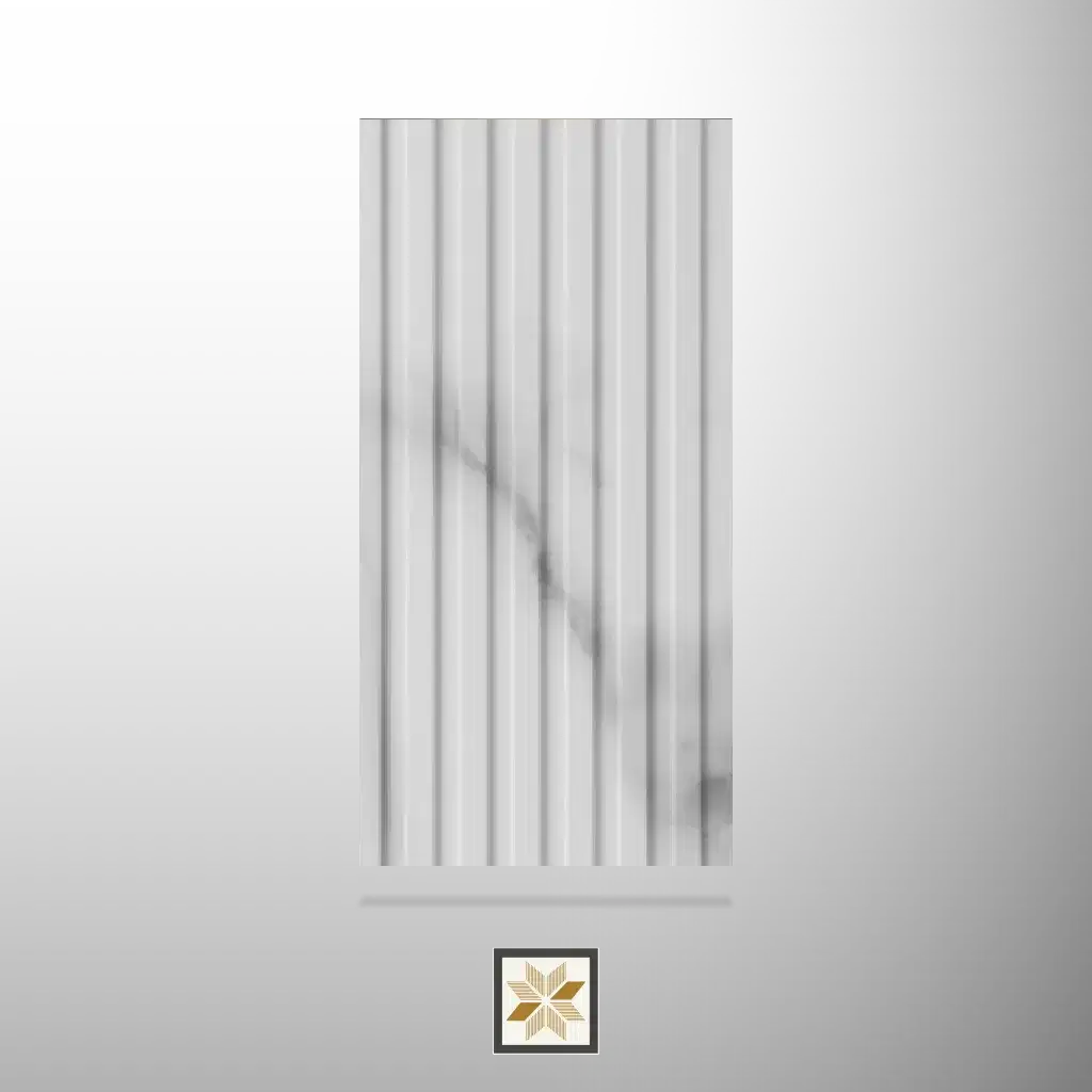 9x0.5 feet | 8 mm Grey Marble louvers (suitable for Bedroom, Hotel, Kitchen, Living Room, Office, Restaurant) | LV-21105-B-0