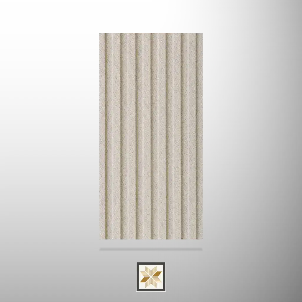 9x0.5 feet | 8 mm Beige Patterned louvers (suitable for Bedroom, Hotel, Kitchen, Living Room, Office, Restaurant) | LV-21106-B-0
