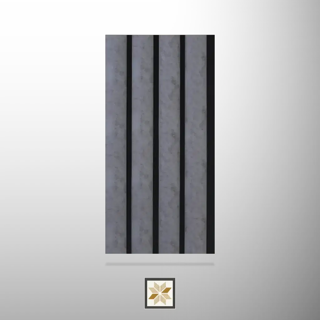 8x0.42 feet | 11 mm Grey Cement louvers (suitable for Bedroom, Feature Wall, Living Room, Office) | LV-21179-0