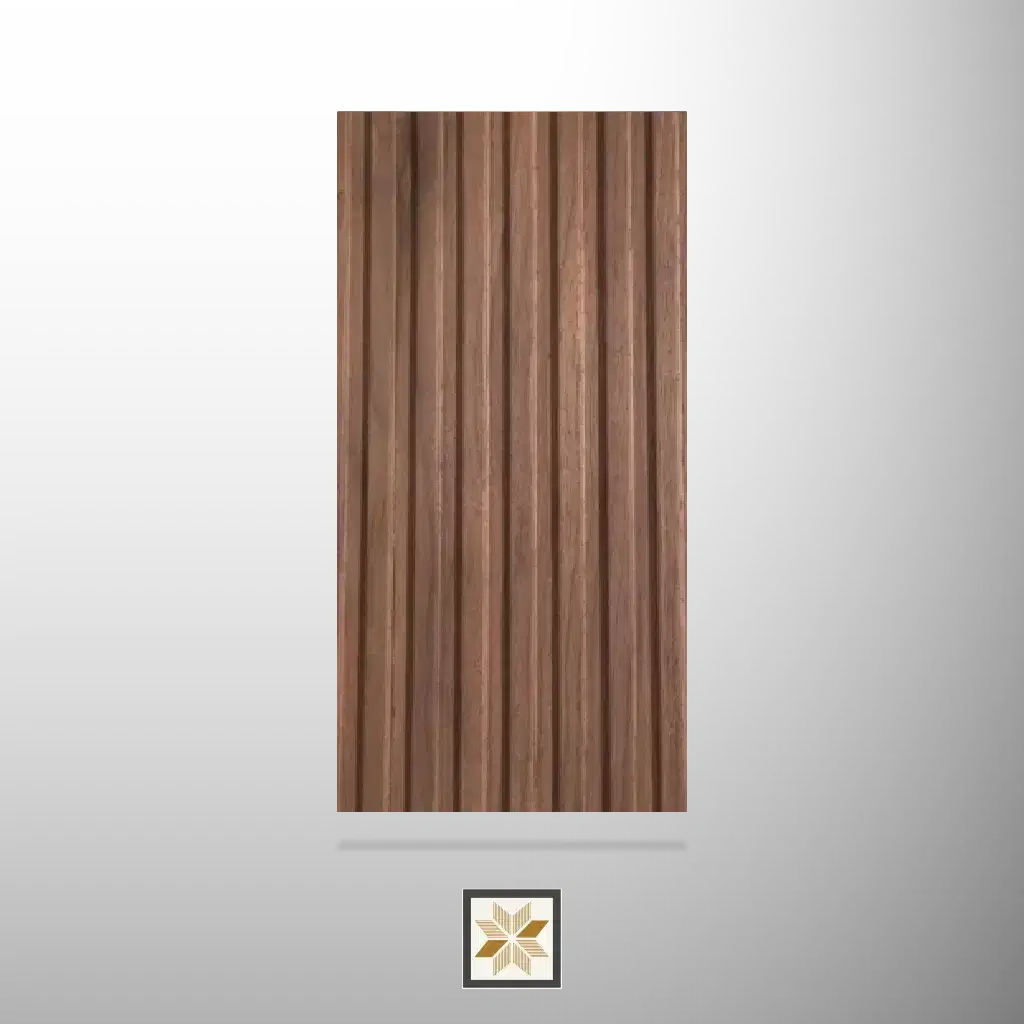 8x0.47 feet | 5.5 mm Brown Wood louvers (suitable for Bedroom, Hotel, Kitchen, Living Room, Office) | LV-21352-B-0