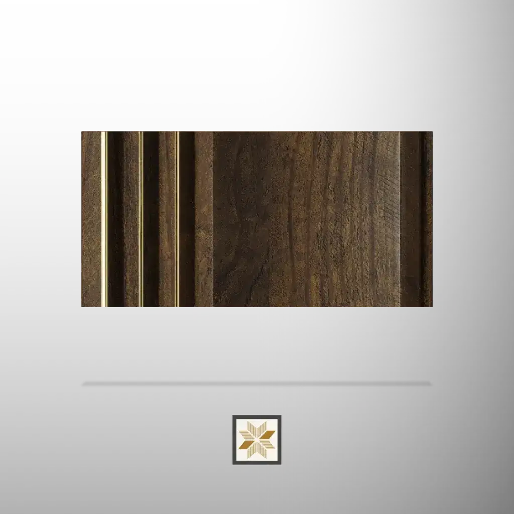 8x0.41 feet | 12 mm Brown Wood louvers (suitable for Bedroom, Hotel, Kitchen, Living Room, Office, Restaurant, TV Unit, Wardrobe) | LV-21324-0