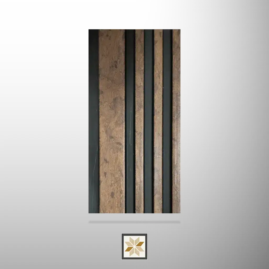 8x0.42 feet | 12 mm Brown Wood louvers (suitable for Bedroom, Hotel, Kitchen, Living Room, Office, Restaurant) | LV-21386-0