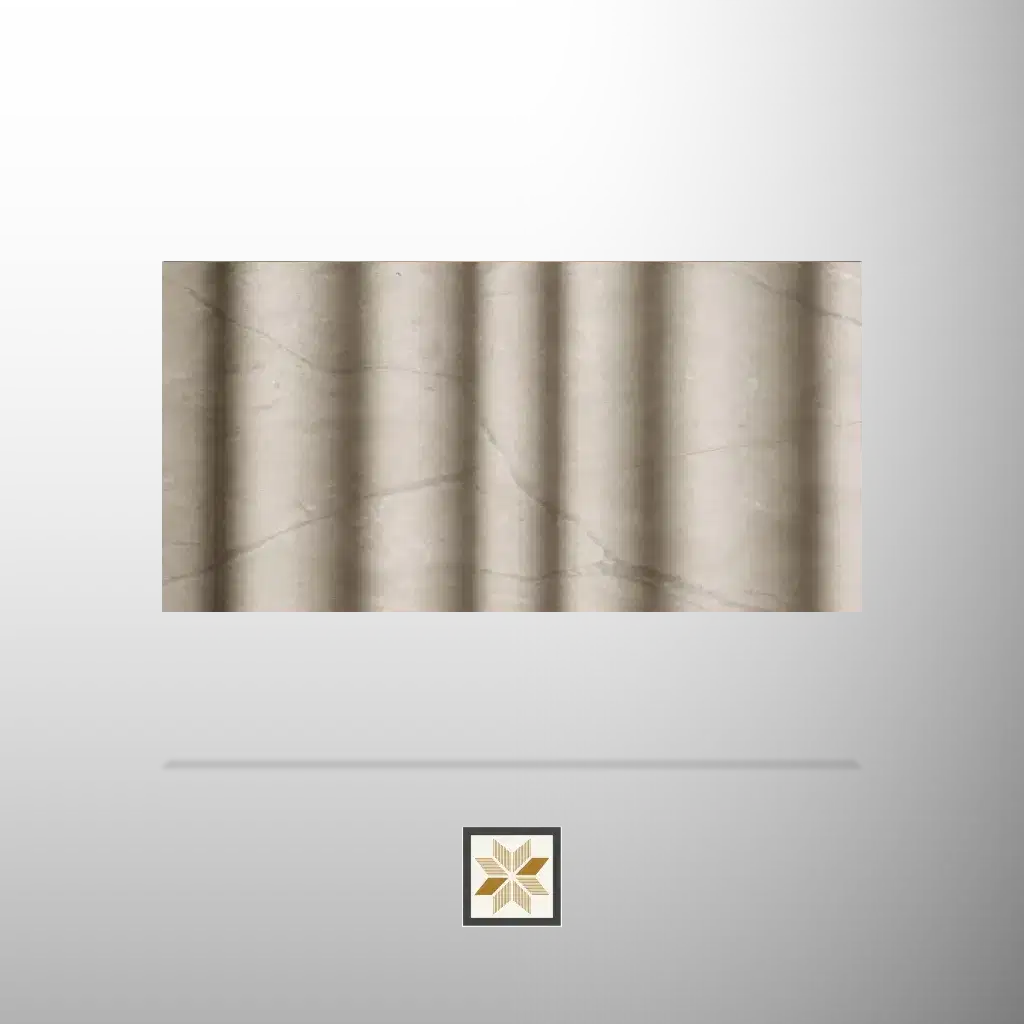 9.5x0.39 feet | 12 mm Cream Marble louvers (suitable for Bedroom, Feature Wall, Living Room, Office) | LV-21436-0