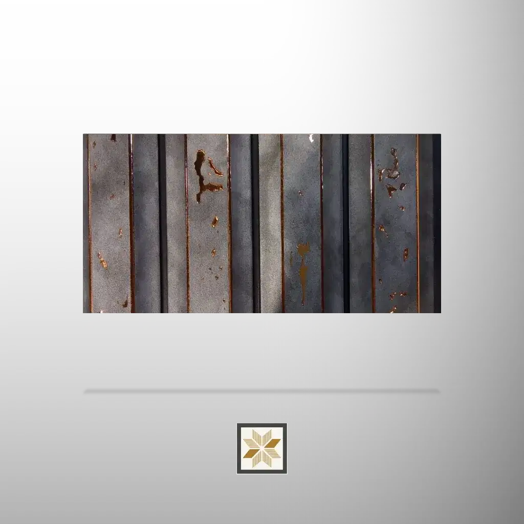 8x0.6 feet | 12 mm Black Patterned louvers (suitable for Bedroom, Hotel, Kitchen, Living Room, Office, Restaurant, TV Unit, Wardrobe) | LV-21624-0