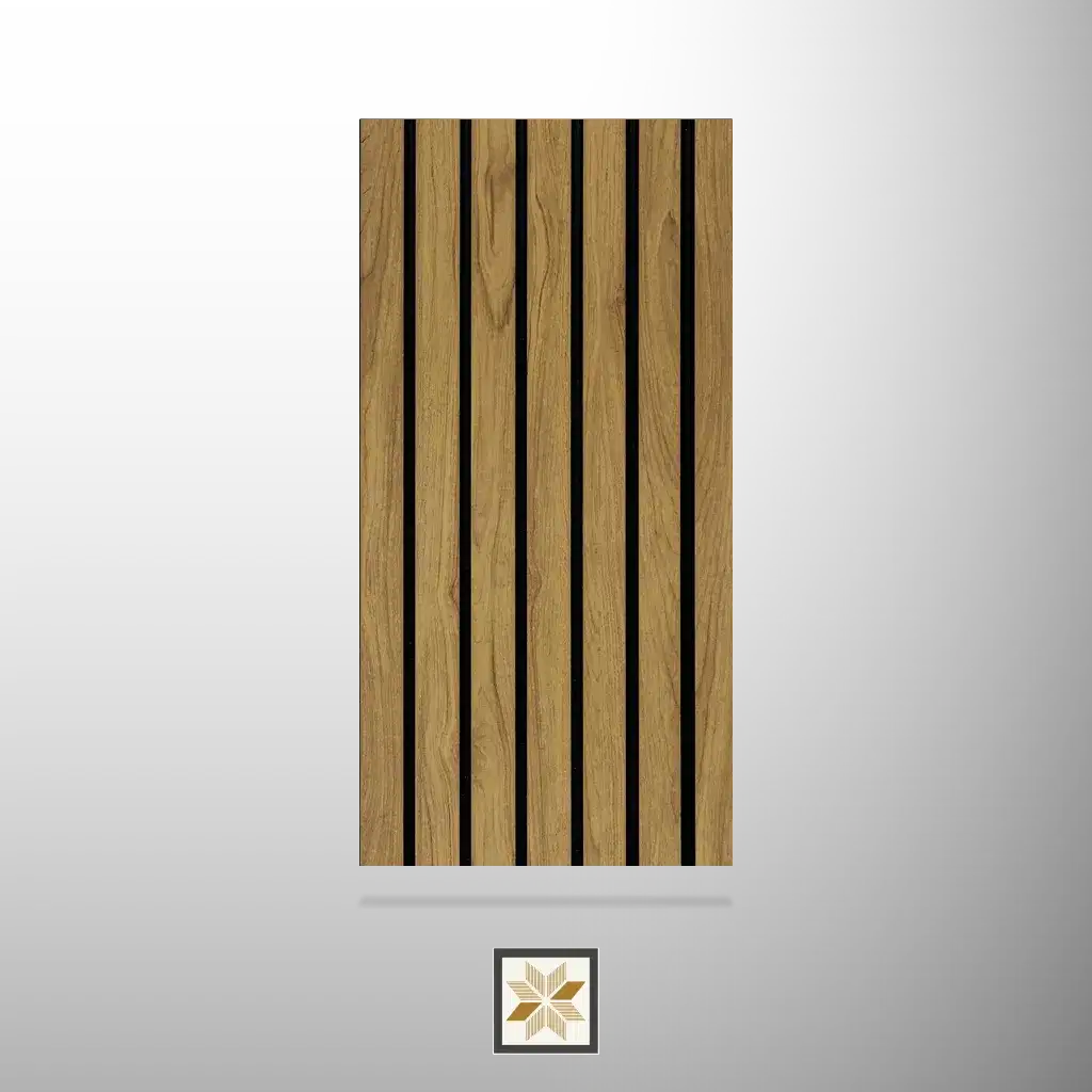 8x0.41 feet | 8 mm Brown Wood louvers (suitable for Bedroom, Hotel, Living Room, Office, Restaurant, TV Cabinet) | LV-21657-0