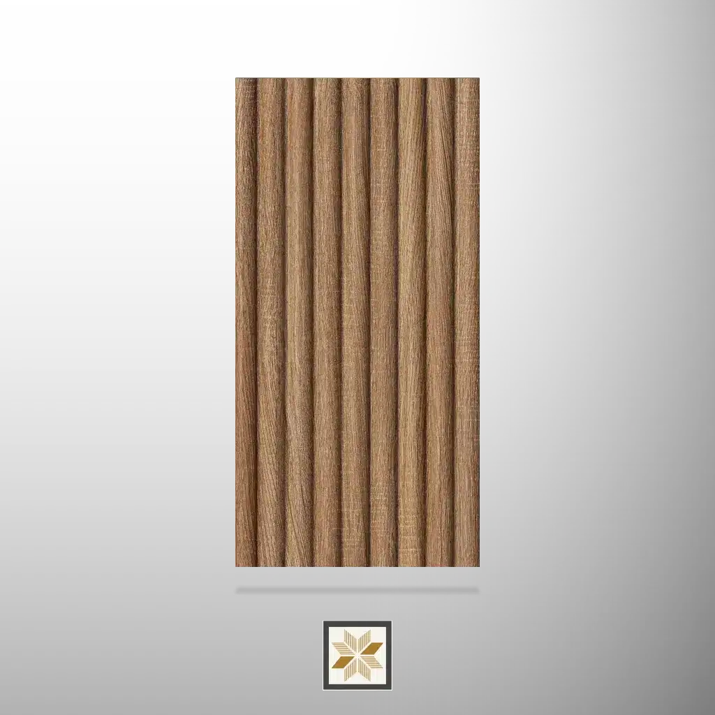 8x0.41 feet | 8 mm Brown Wood louvers (suitable for Bedroom, Hotel, Living Room, Office, Restaurant, TV Cabinet) | LV-21664-0