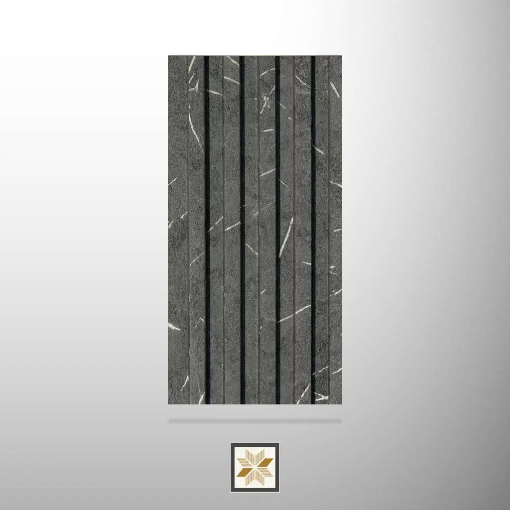 8x0.41 feet | 8 mm Grey Wood louvers (suitable for Bedroom, Hotel, Living Room, Office, Restaurant, TV Cabinet) | LV-21676-0