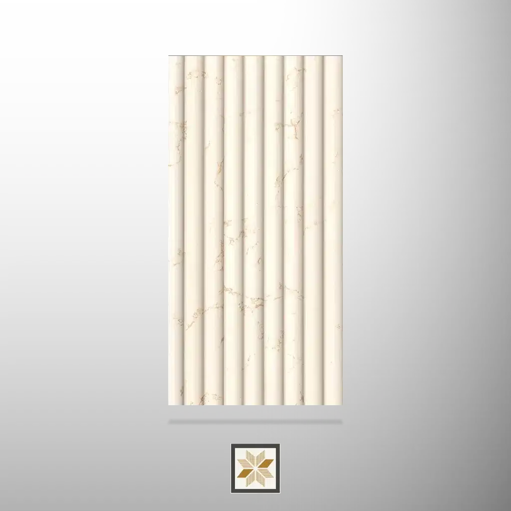 8x0.41 feet | 8 mm White Marble louvers (suitable for Bedroom, Hotel, Living Room, Office, Restaurant, TV Cabinet) | LV-21695-0