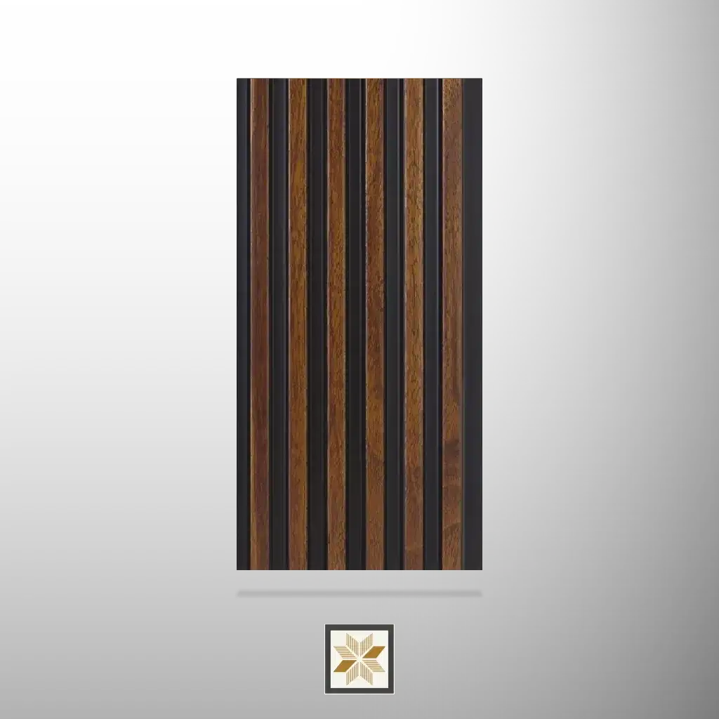 8x0.42 feet | 11 mm Brown Wood louvers (suitable for Bedroom, Feature Wall, Living Room, Office) | LV-21767-0