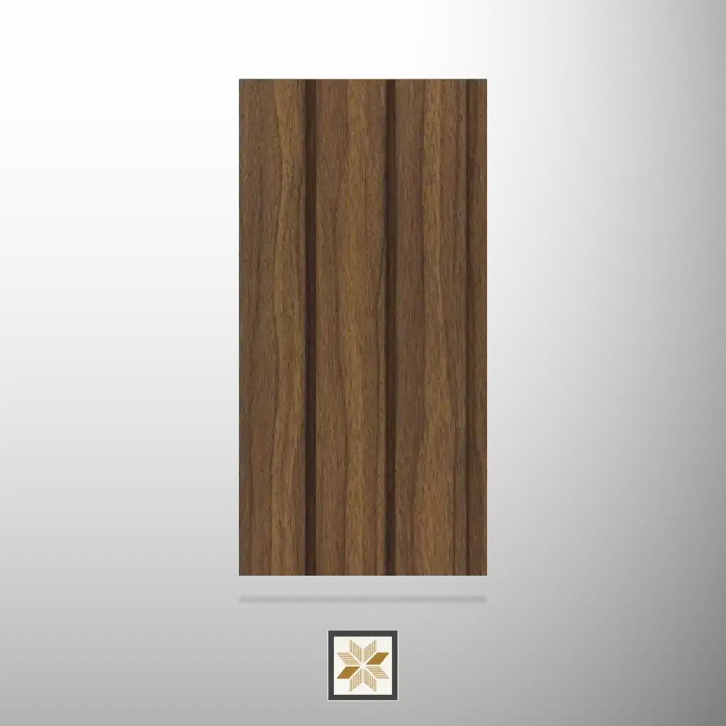 8x0.42 feet | 11 mm Brown Wood louvers (suitable for Bedroom, Feature Wall, Living Room, Office) | LV-21768-0
