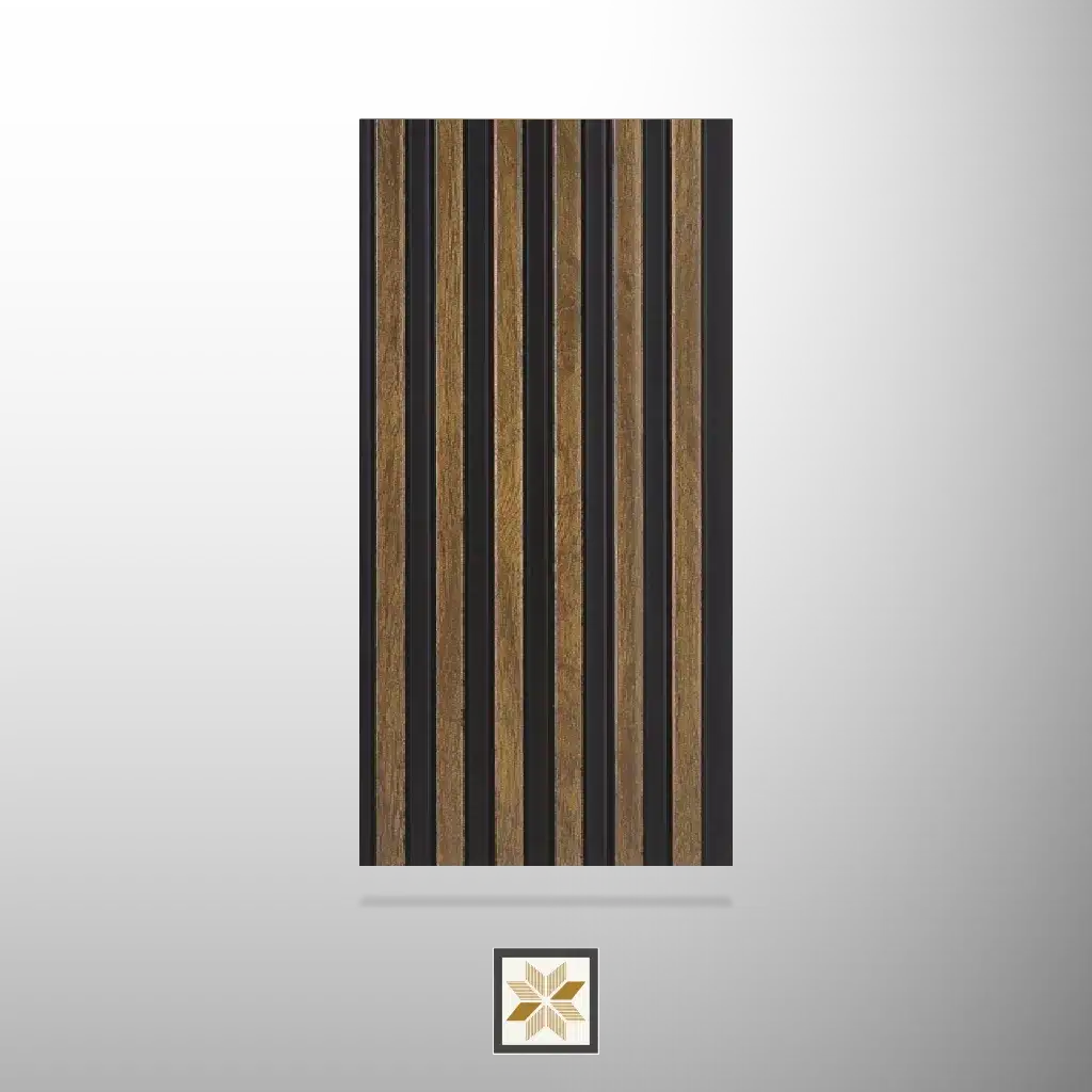 8x0.42 feet | 11 mm Brown Wood louvers (suitable for Bedroom, Feature Wall, Living Room, Office) | LV-21775-0