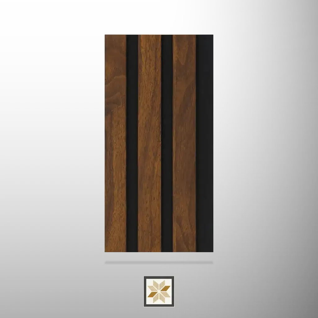8x0.42 feet | 11 mm Brown Wood louvers (suitable for Bedroom, Feature Wall, Living Room, Office) | LV-21776-0