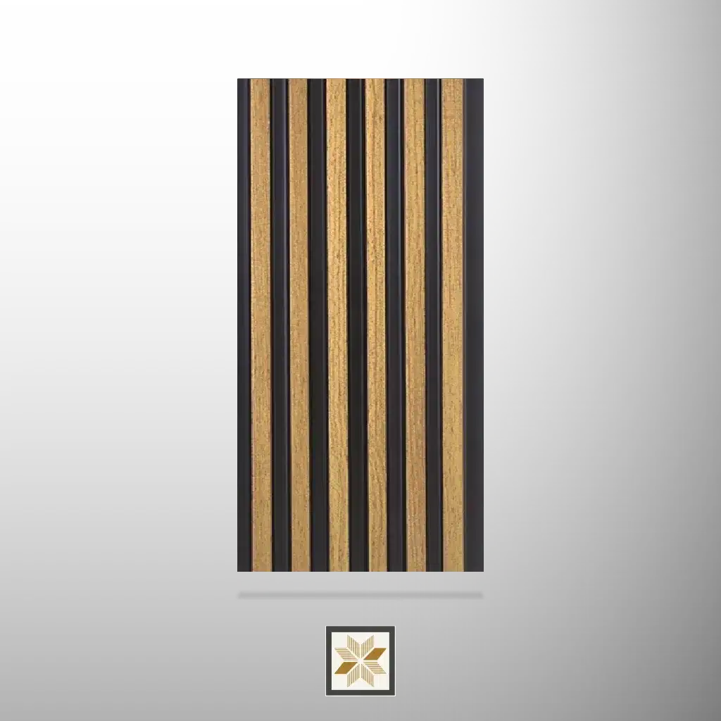 8x0.42 feet | 11 mm Brown Wood louvers (suitable for Bedroom, Feature Wall, Living Room, Office) | LV-21777-0