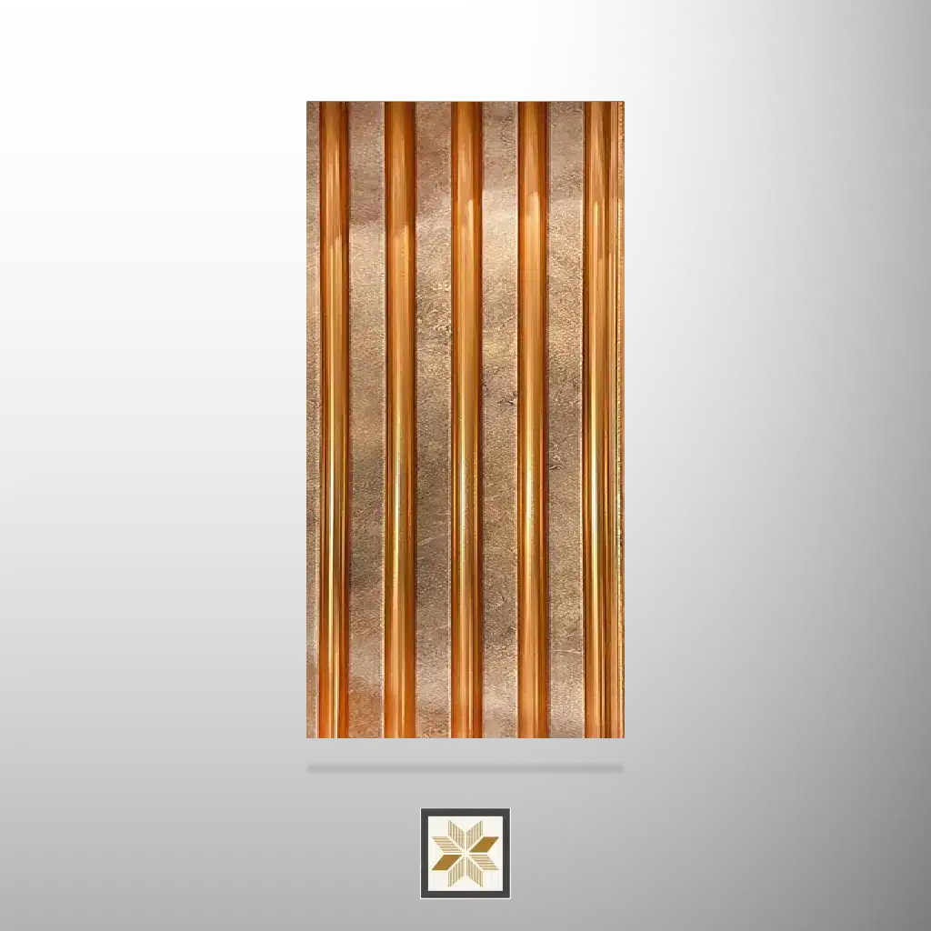 8x0.42 feet | 11 mm Brown Metallic louvers (suitable for Bedroom, Feature Wall, Living Room, Office) | LV-21779-0