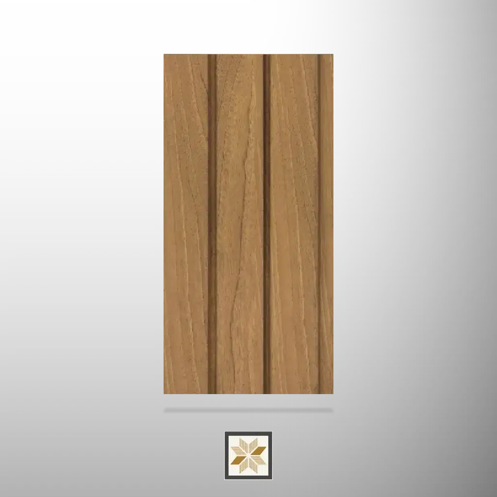 8x0.42 feet | 11 mm Brown Wood louvers (suitable for Bedroom, Feature Wall, Living Room, Office) | LV-21783-0