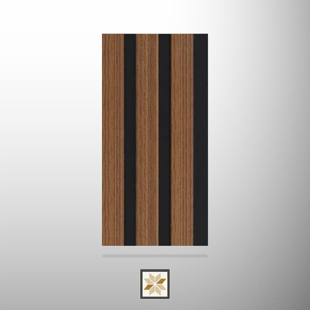 8x0.42 feet | 11 mm Brown Wood louvers (suitable for Bedroom, Feature Wall, Living Room, Office) | LV-21785-0