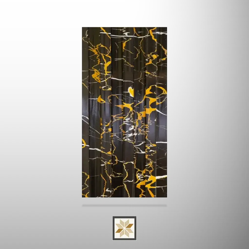 9.5x0.5 feet | 23 mm Black Marble louvers (suitable for Bedroom, Feature Wall, Kitchen, Living Room, Office) | LV-21787-0