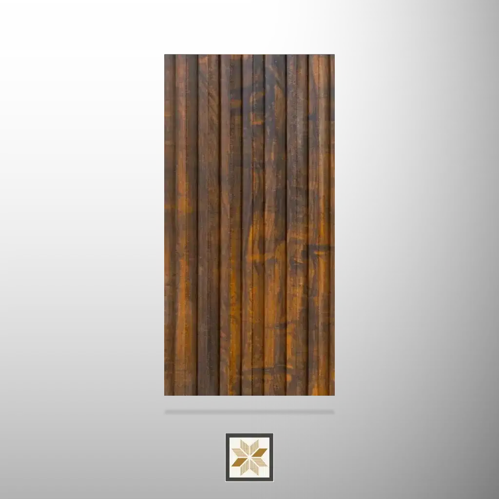 9.5x0.5 feet | 17 mm Brown Wood louvers (suitable for Bedroom, Feature Wall, Kitchen, Living Room, Office) | LV-21801-0