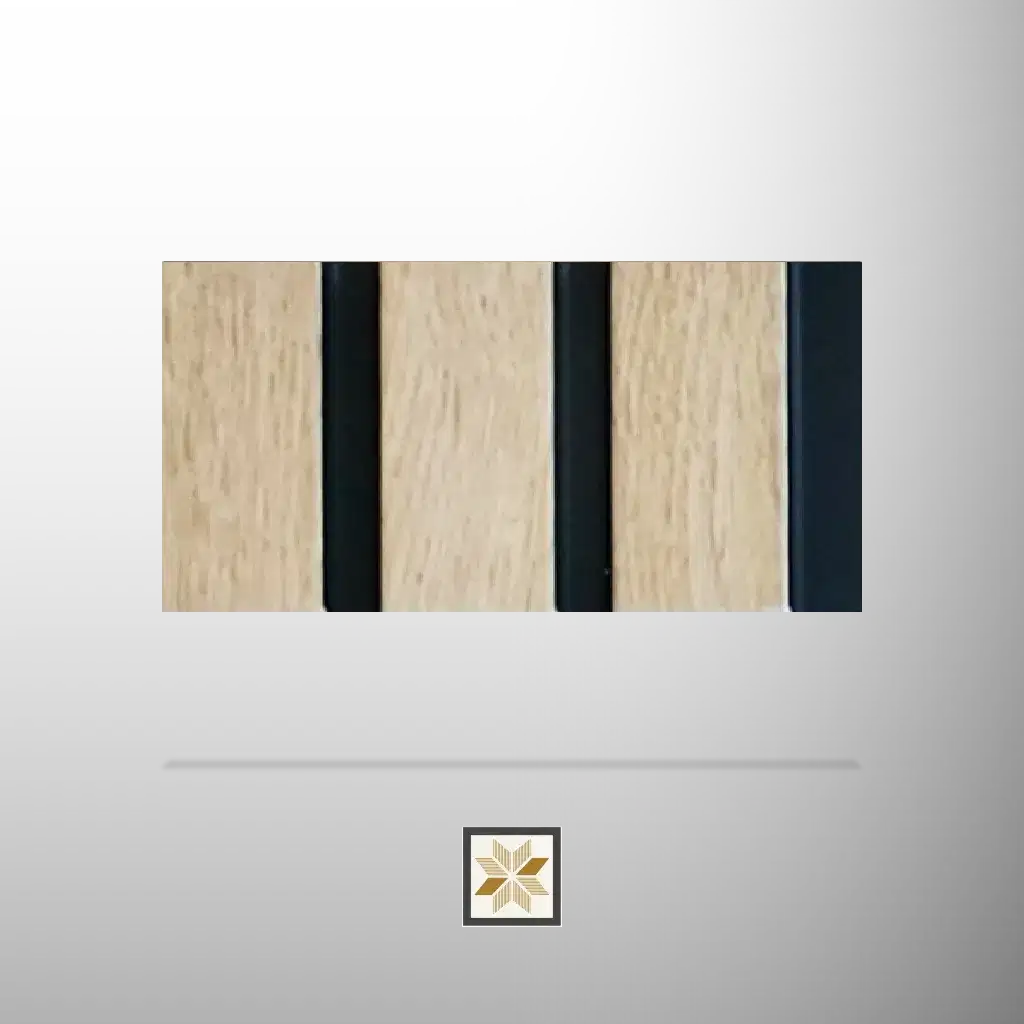 8x0.41 feet | 12 mm Beige Wood louvers (suitable for Bedroom, Hotel, Kitchen, Living Room, Office, Restaurant, TV Unit, Wardrobe) | LV-21850-0