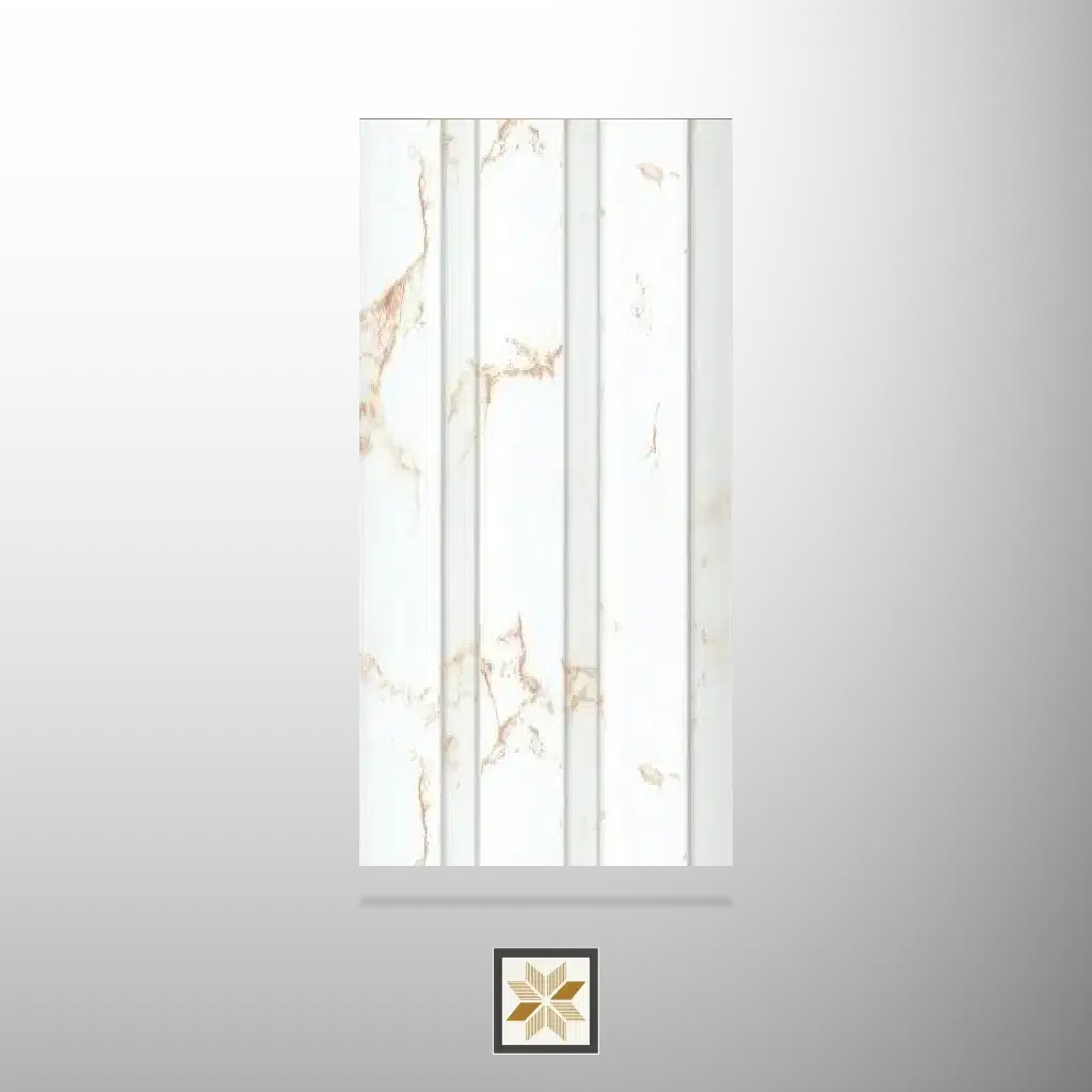 9.1x0.41 feet | 16 mm White Marble louvers (suitable for Bedroom, Hotel, Kitchen, Living Room, Office, Restaurant, TV Cabinet, Wardrobe) | LV-21908-0