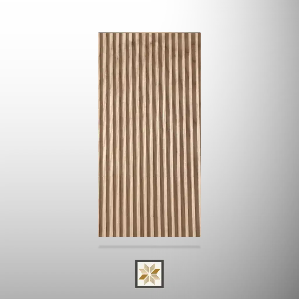 8x0.47 feet | 6.5 mm Brown Wood louvers (suitable for Bedroom, Hotel, Kitchen, Living Room, Office) | LV-22450-F-0
