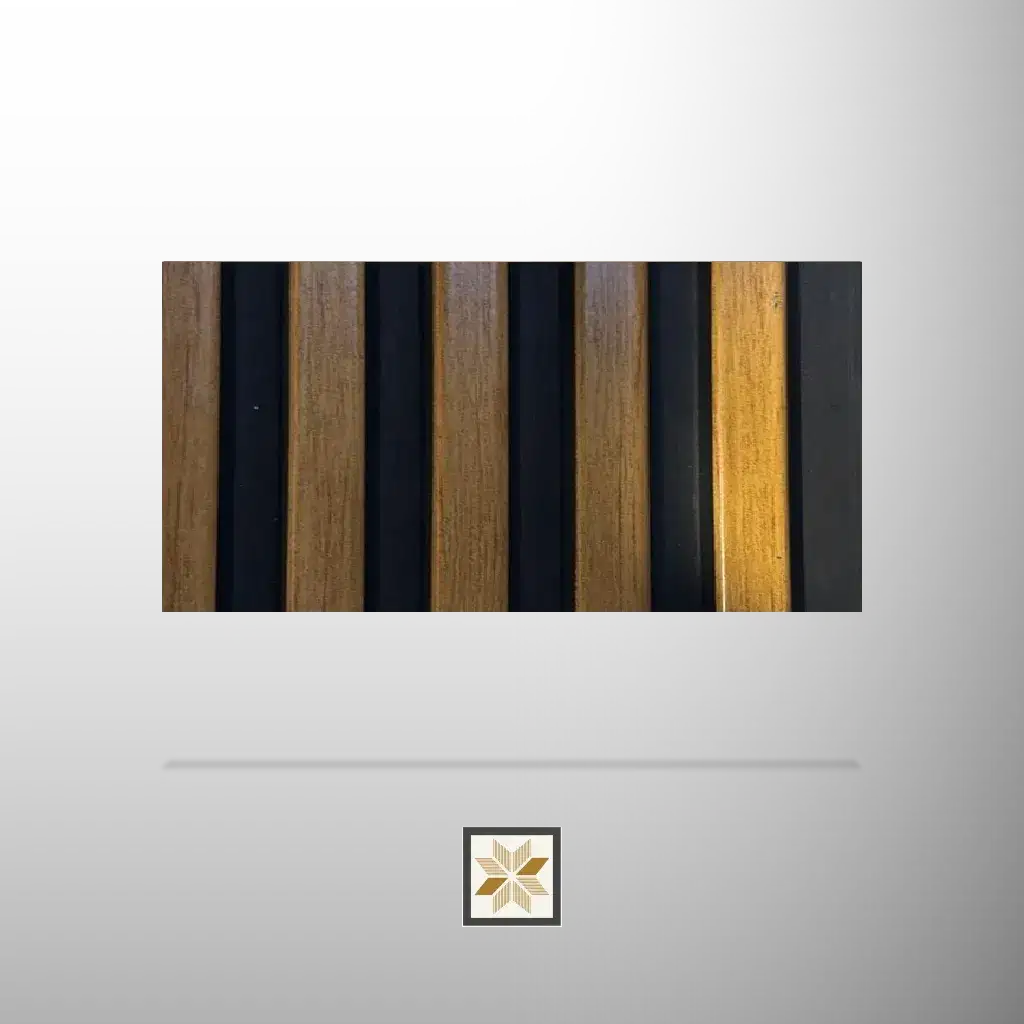 8x0.33 feet | Brown Wood louvers (suitable for Bedroom, Hotel, Kitchen, Living Room, Office, Restaurant, TV Cabinet, Wardrobe) | LV-22124-0