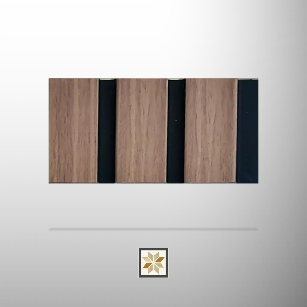 8x0.41 feet | Brown Wood louvers (suitable for Bathroom, Bedroom, Hotel, Kitchen, Living Room, Office, Restaurant, TV Cabinet, Wardrobe) | LV-22195-0