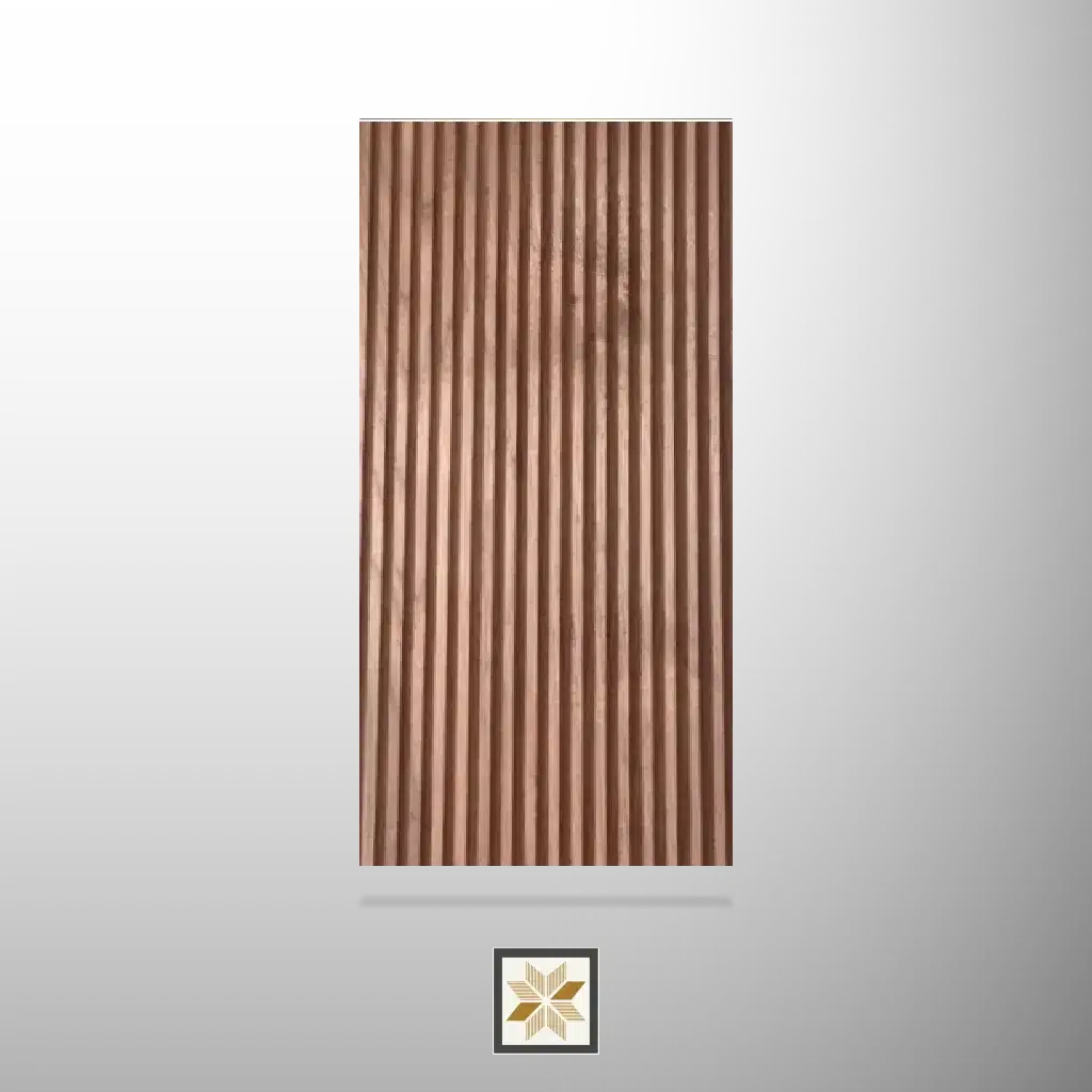 8x0.47 feet | 6.5 mm Brown Wood louvers (suitable for Bedroom, Hotel, Kitchen, Living Room, Office) | LV-22428-E-0