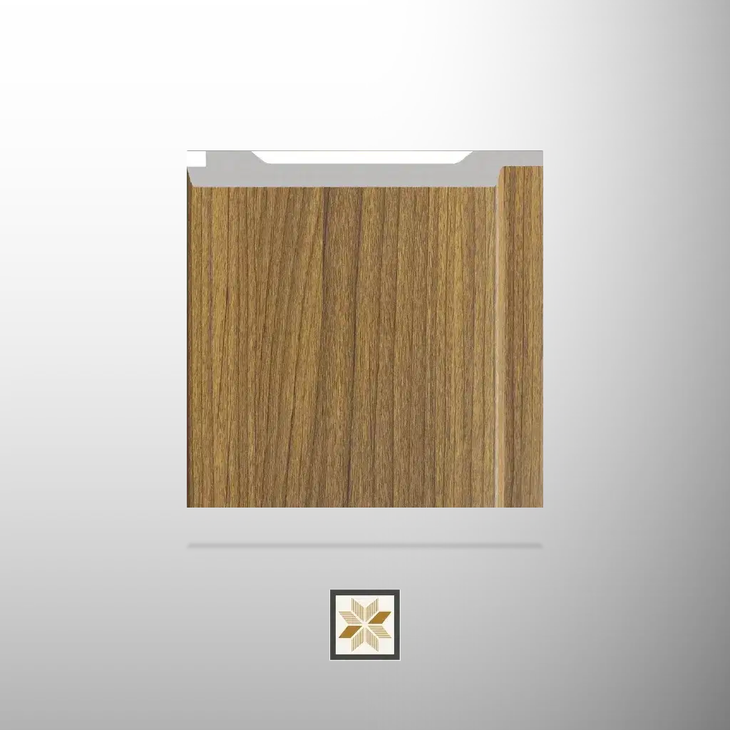 9.5x0.4 feet | 12 mm Grain Teak Wood louvers (suitable for Bedroom, Hotel, Kitchen, Living Room, Office, Restaurant, TV Cabinet, Wardrobe) | LV-22402-K-0