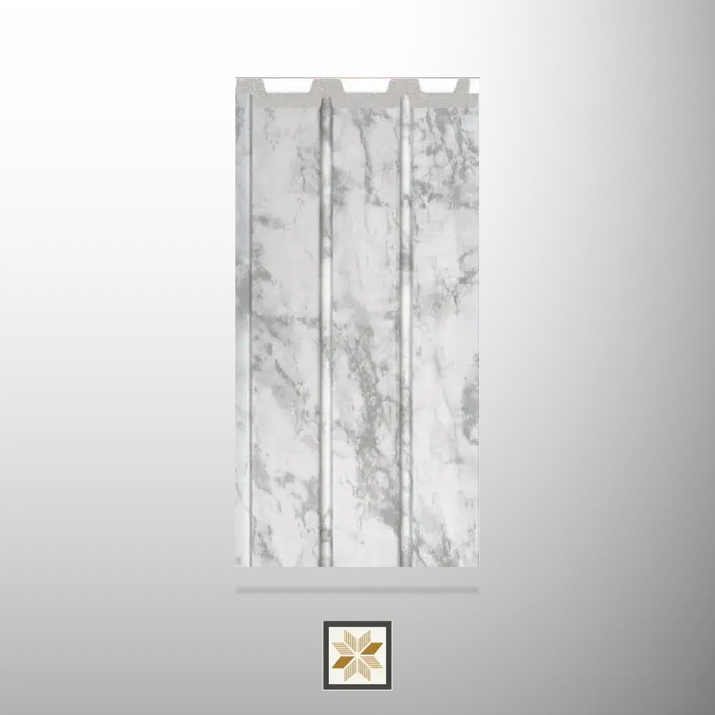 9.5x0.39 feet | 12 mm Silver Marble Marble louvers (suitable for Bedroom, Hotel, Kitchen, Living Room, Office, Restaurant, TV Cabinet, Wardrobe) | LV-22410-O-0