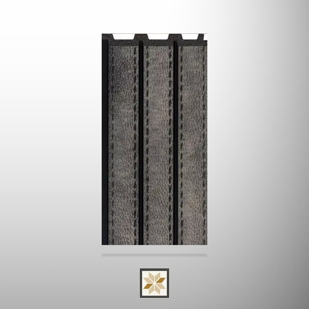 9.5x0.39 feet | 12 mm Slate Grey Leather louvers (suitable for Bedroom, Hotel, Kitchen, Living Room, Office, Restaurant, TV Cabinet, Wardrobe) | LV-22410-Q-0