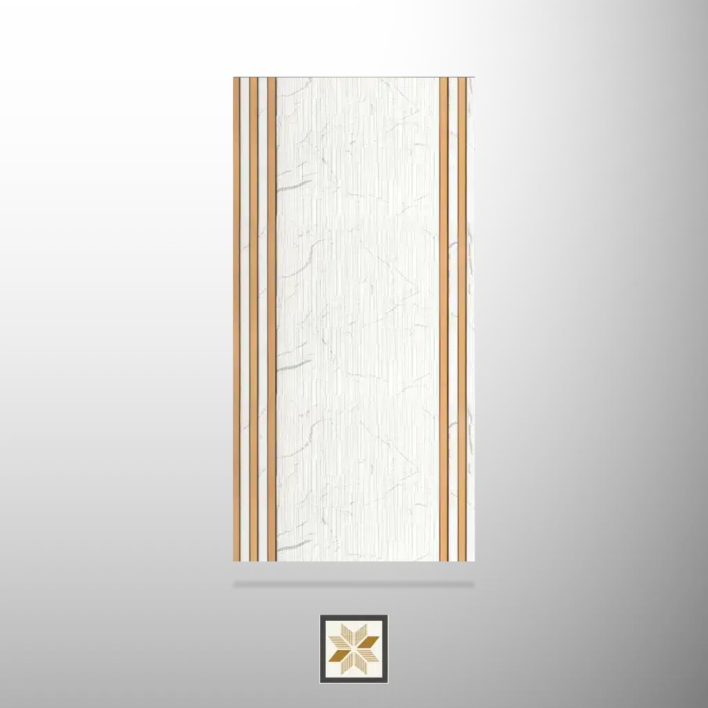 8x1 feet | 6 mm White Marble louvers (suitable for Bedroom, Hotel, Living Room, Office, Restaurant, TV Cabinet) | LV-22457-0