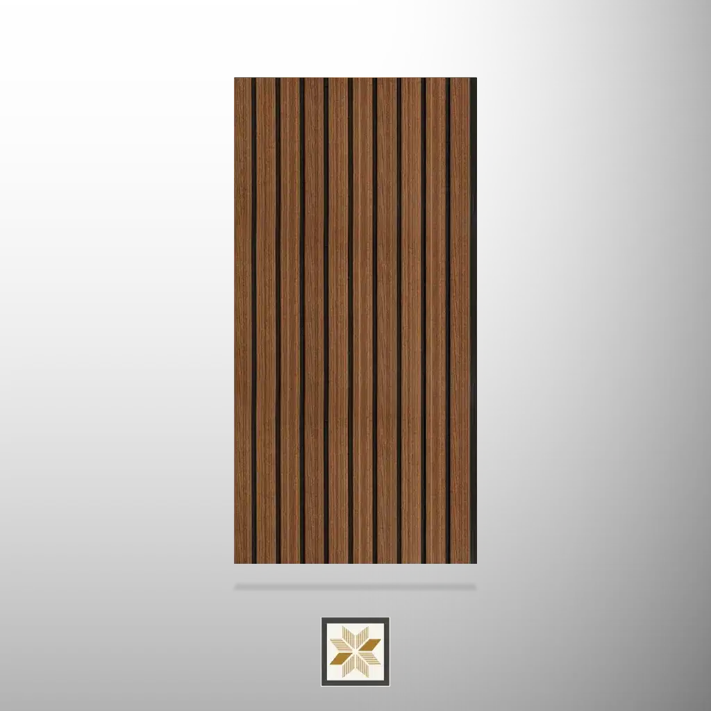8x1 feet | 6 mm Brown Wood louvers (suitable for Bedroom, Hotel, Living Room, Office, Restaurant, TV Cabinet) | LV-22577-0