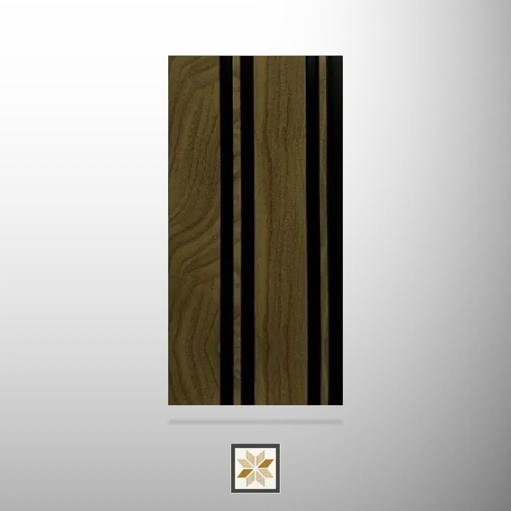 8x0.41 feet | 12 mm Brown Wood louvers (suitable for Bedroom, Hotel, Living Room, Office, Restaurant) | LV-22587-0