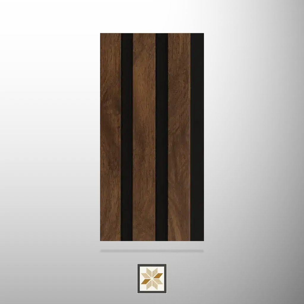 8x0.42 feet | 11 mm Brown Wood louvers (suitable for Bedroom, Feature Wall, Living Room, Office) | LV-22604-0