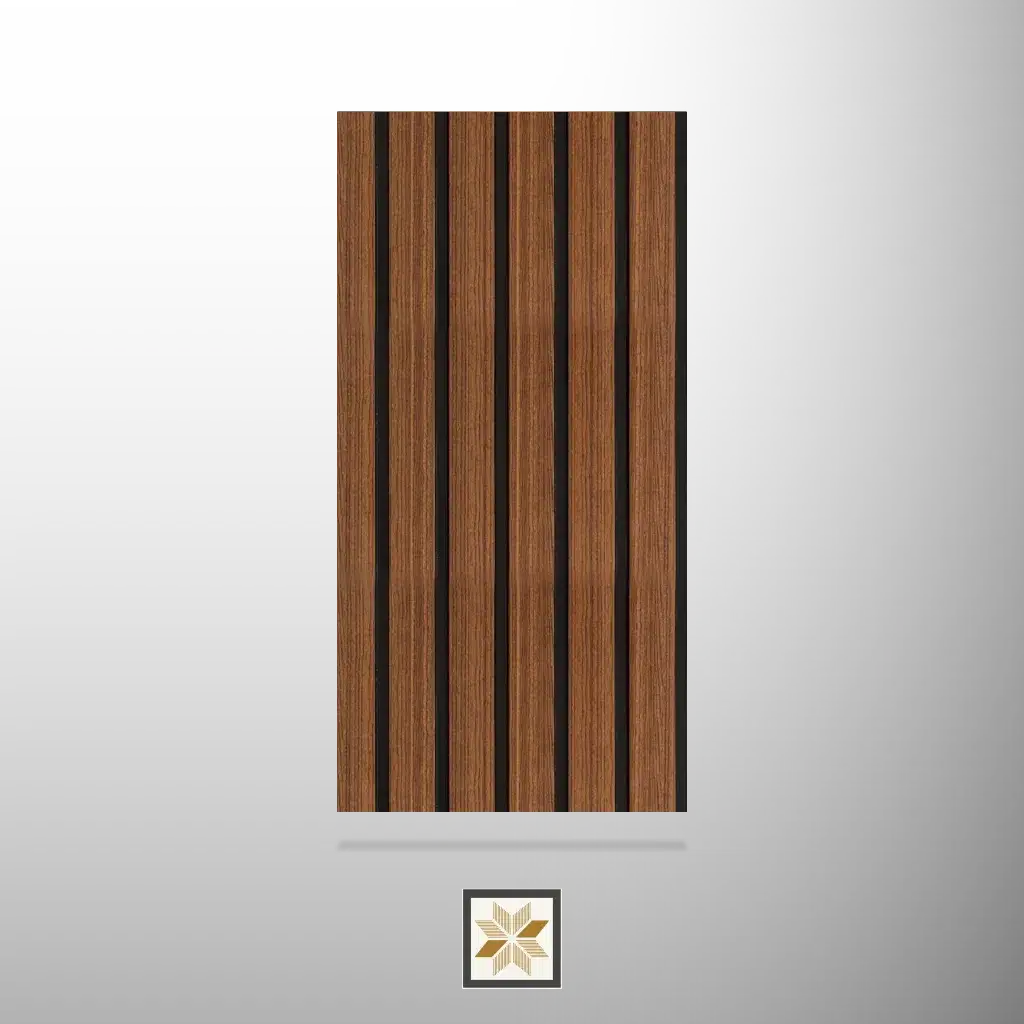 8x1 feet | 6 mm Brown Wood louvers (suitable for Bedroom, Hotel, Living Room, Office, Restaurant, TV Cabinet) | LV-22845-0