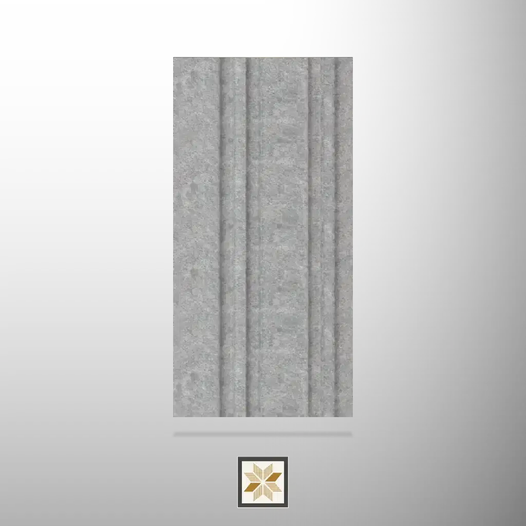 8x0.41 feet | 12 mm Ash Grey Stone louvers (suitable for Bathroom, Bedroom, Hotel, Kitchen, Living Room, Office, Restaurant, TV Cabinet, Wardrobe) | LV-22887-B-0