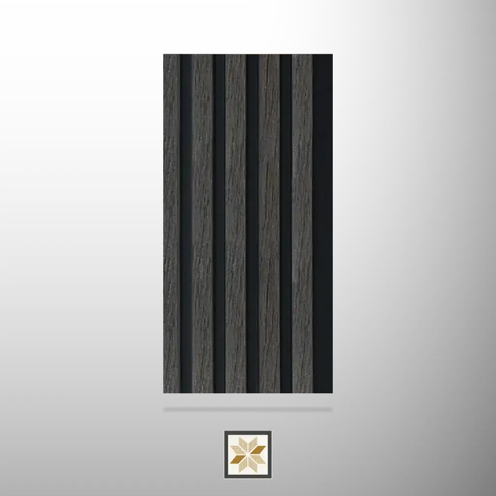 8x0.41 feet | 12 mm Grey Brown Wood louvers (suitable for Bathroom, Bedroom, Hotel, Kitchen, Living Room, Office, Restaurant, TV Cabinet, Wardrobe) | LV-22893-E-0