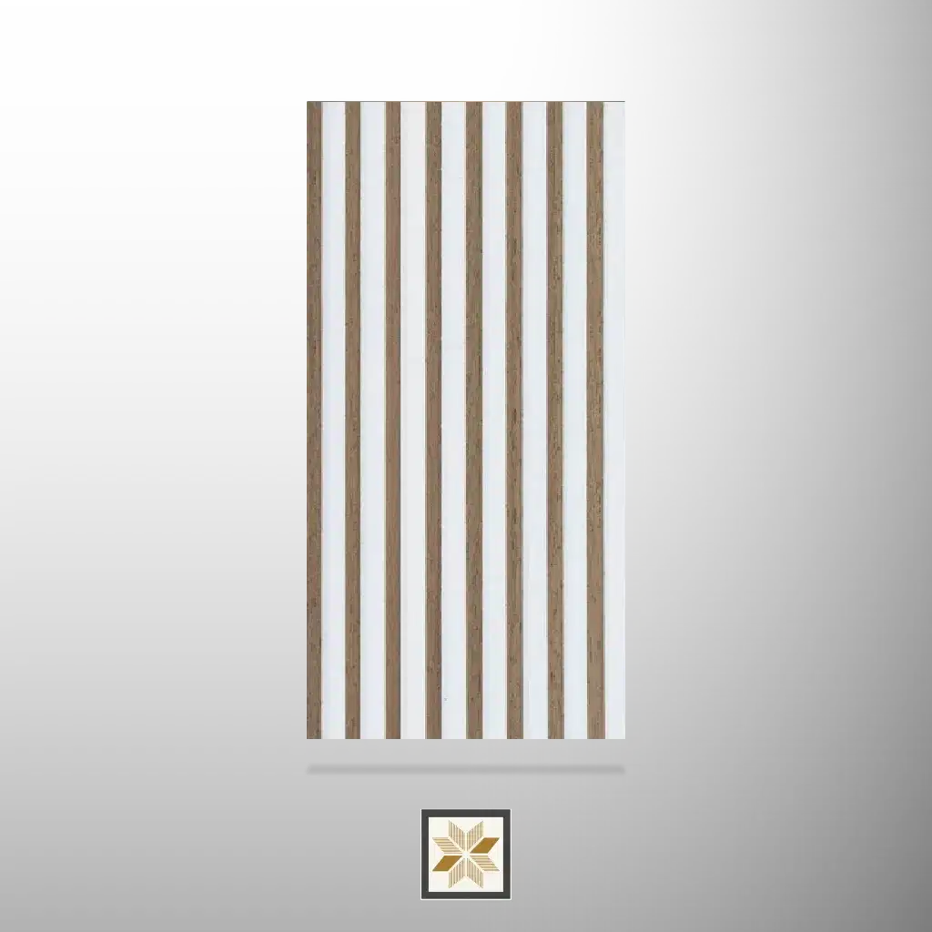8x0.41 feet | 10.5 mm White Patterned louvers (suitable for Bathroom, Bedroom, Hotel, Kitchen, Living Room, Office, Restaurant, TV Cabinet, Wardrobe) | LV-22899-D-0