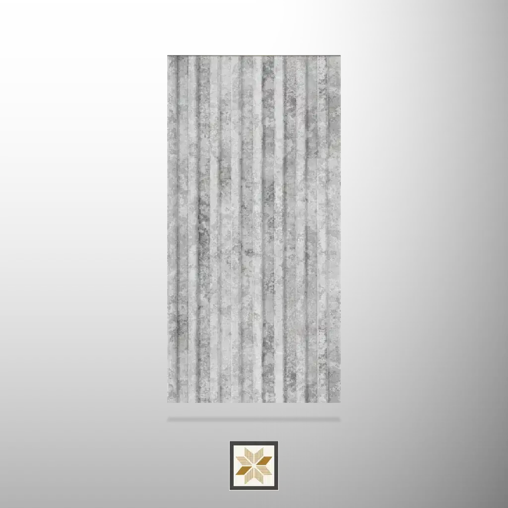 8x0.41 feet | 10.5 mm Grey Patterned louvers (suitable for Bathroom, Bedroom, Hotel, Kitchen, Living Room, Office, Restaurant, TV Cabinet, Wardrobe) | LV-22899-C-0