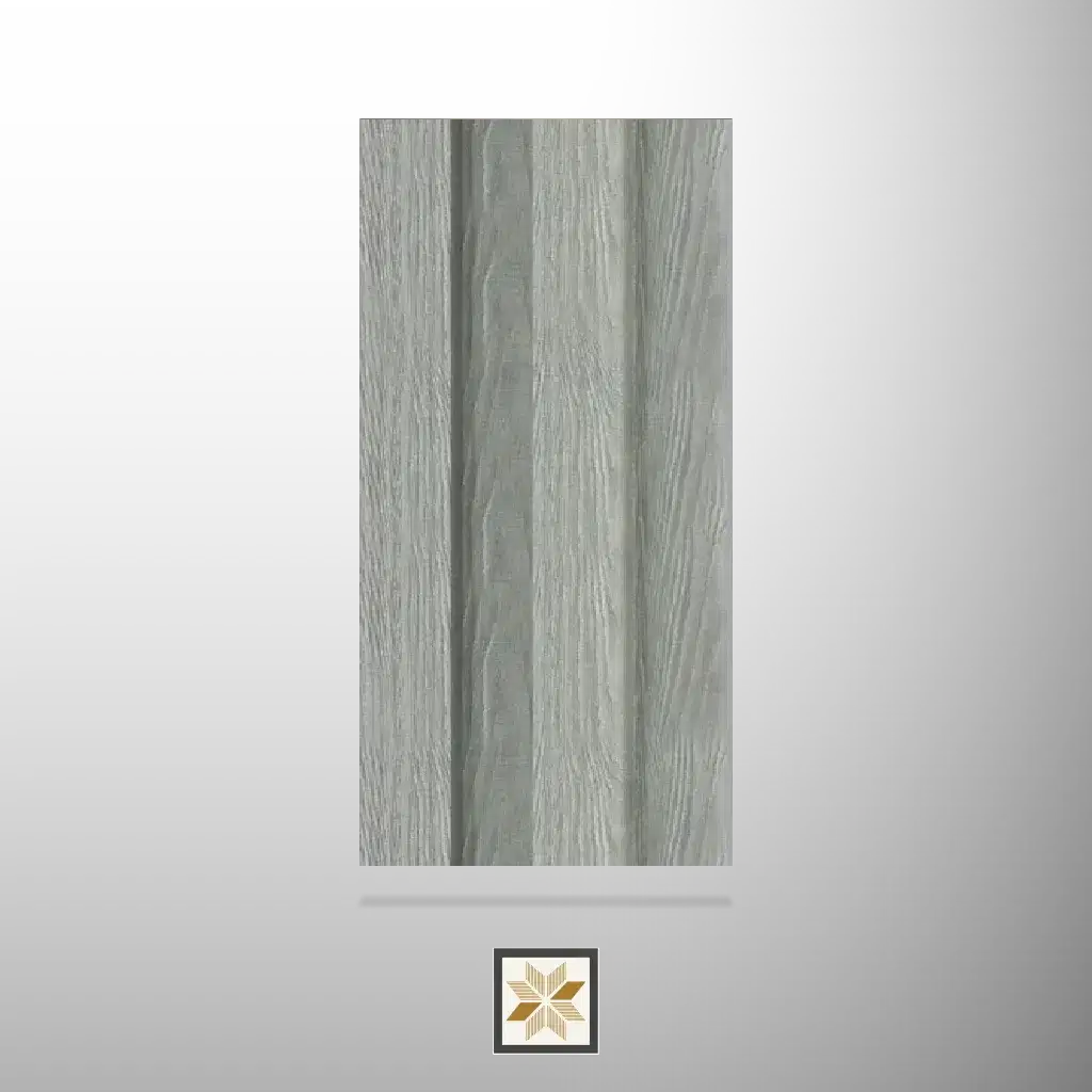 8x0.41 feet | 21 mm Grey Wood louvers (suitable for Bathroom, Bedroom, Hotel, Kitchen, Living Room, Office, Restaurant, TV Cabinet, Wardrobe) | LV-22905-E-0