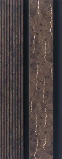 8x0.39 feet | 12 mm Brown Wood louvers (suitable for Bedroom, Hotel, Living Room, Office, Restaurant, TV Cabinet) | LV-22950-0