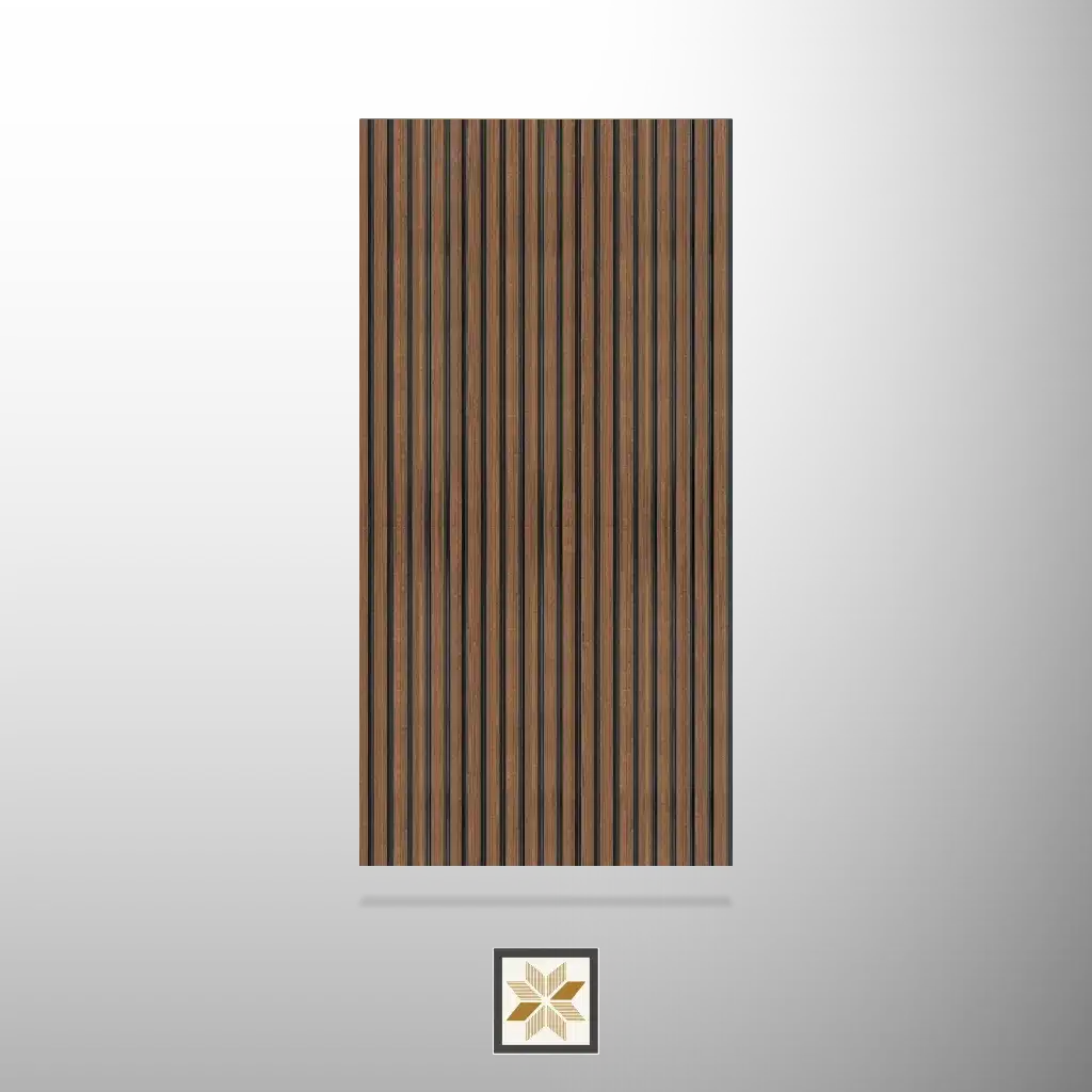 9.5x1 feet | 9 mm Brown Wood louvers (suitable for Bedroom, Hotel, Kitchen, Living Room, Office, Restaurant) | LV-23030-0